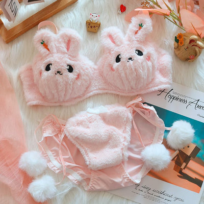 Bunny Fusion: Soft Plush Lingerie Set